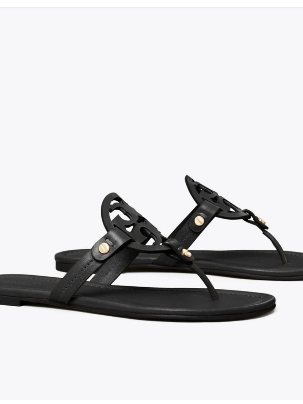 Tory Burch Miller Black Leather Sandals Size 7